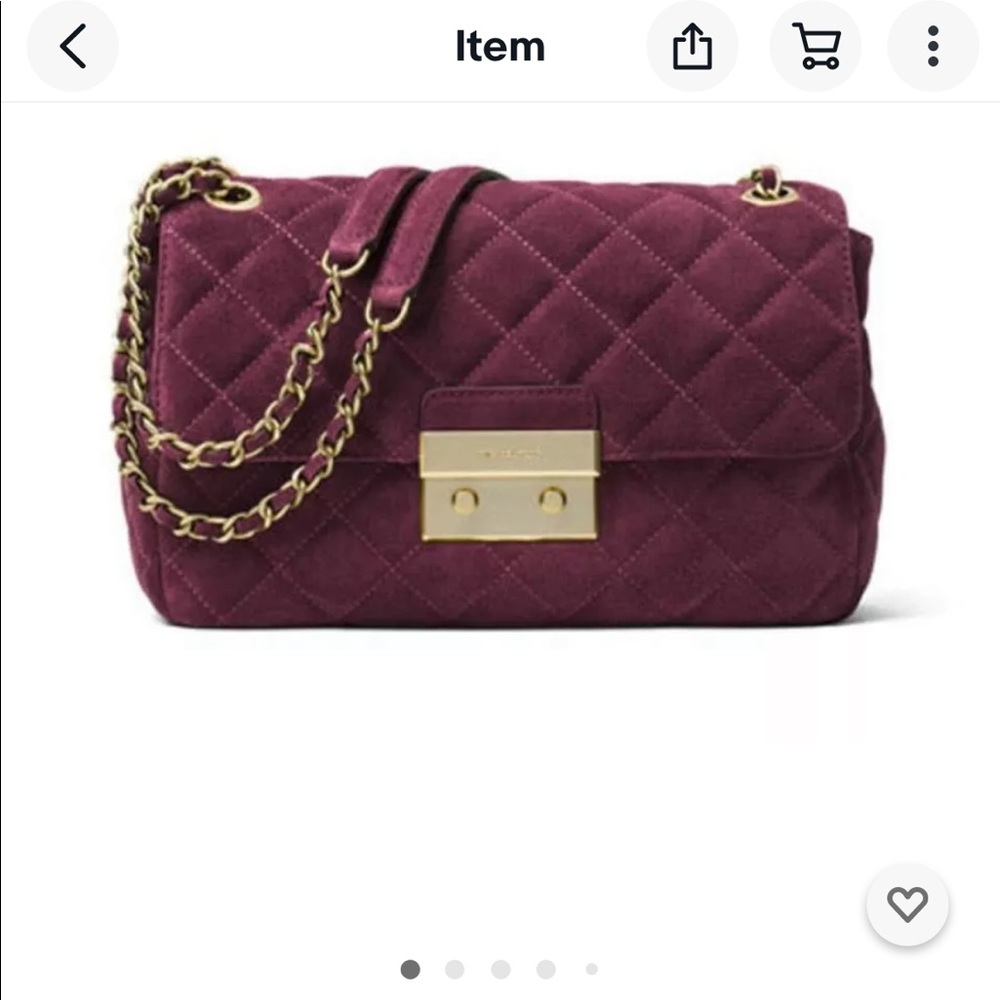 BNWT Michael Kors Sloan suede leather quilted handbag